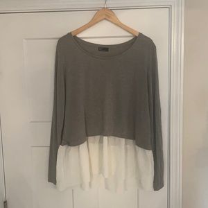 Gray Gap Long Sleeve Top worn once. has two small spots on it as pictured.